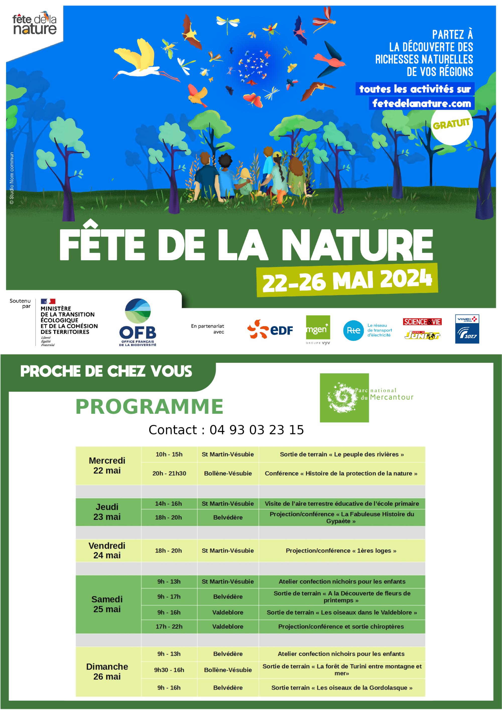 Programme Fête de la nature 2024 en Vésubie