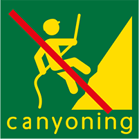 pictogramme : canyoning interdit