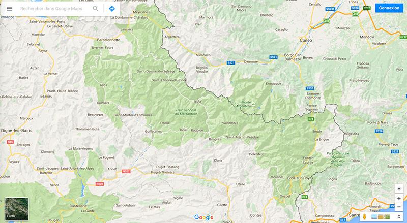Capture d'écran Google maps pour l'utilisation du mode "Street View"
