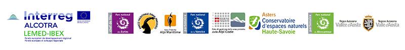 Bandeau des logos des partenaires du programme Alcotra LEMED-IBEX