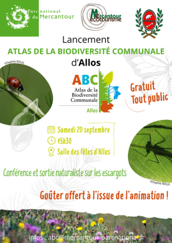 Lancement de l'Atlas de la Biodiversité Communale (ABC)_Allos - Affiche lancement ABC Allos
