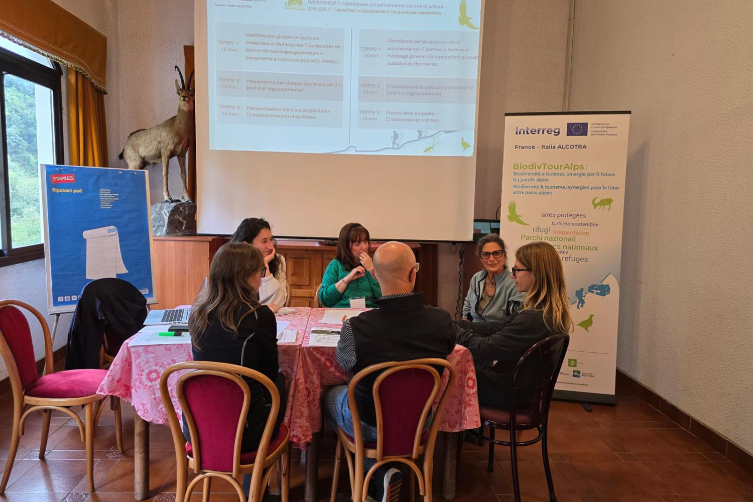 Rencontre à Rocchetta Nervina pour le projet BiodivTourAlps ! © G. Bernardi / APAM et Parco Alpi Liguri