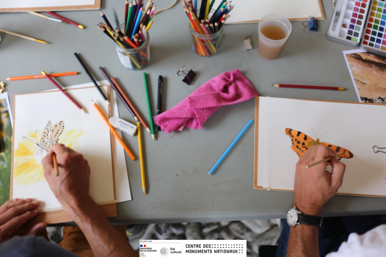 Dernier atelier dessin avant la restitution © I. Lhommedet / PnM