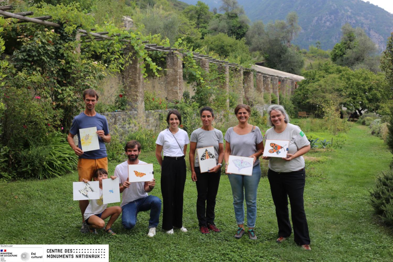 Les participants à l'atelier dessin au Monastère de Saorge © I. Lhommedet / PnM
